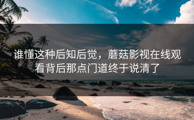 谁懂这种后知后觉，蘑菇影视在线观看背后那点门道终于说清了  第1张