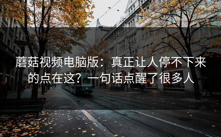 蘑菇视频电脑版：真正让人停不下来的点在这？一句话点醒了很多人  第1张