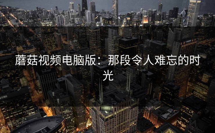 蘑菇视频电脑版：那段令人难忘的时光  第1张
