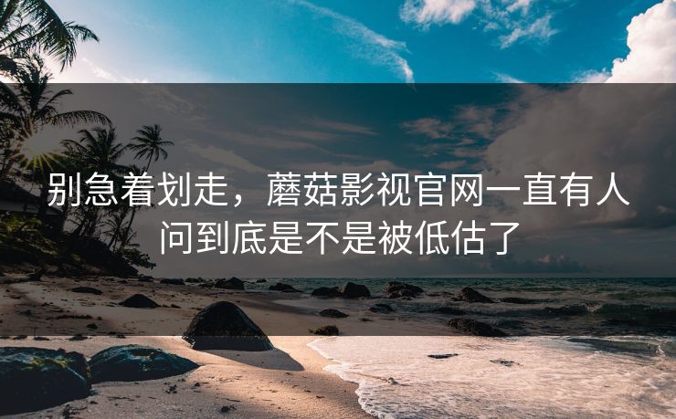 别急着划走，蘑菇影视官网一直有人问到底是不是被低估了