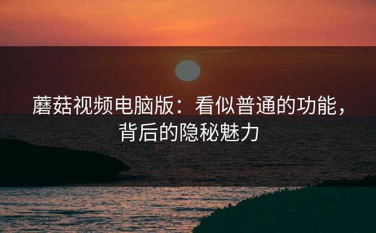 蘑菇视频电脑版：看似普通的功能，背后的隐秘魅力