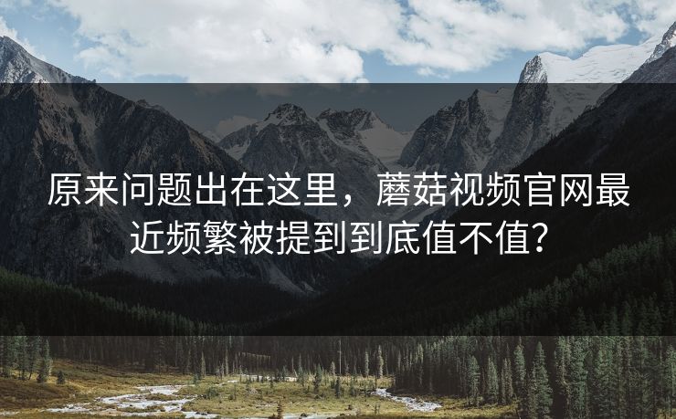 原来问题出在这里,蘑菇视频官网最近频繁被提到到底值不值? 第1张 原来问题出在这里,蘑菇视频官网最近频繁被提到到底值不值? 第1张