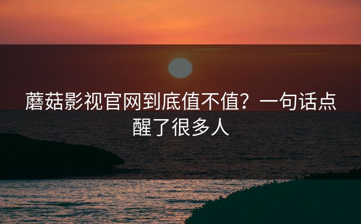 蘑菇影视官网到底值不值?一句话点醒了很多人 第1张 蘑菇影视官网到底值不值?一句话点醒了很多人 第1张